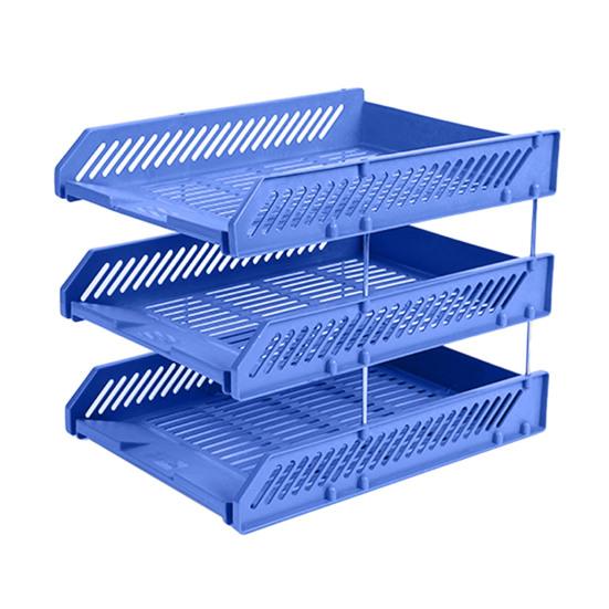 3 Tier Stackable Letter Tray Desk Paper Organizer Plastic File Document Storage Rack for Home Office School