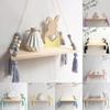 Nordic Style Colorful Tassel Wooden Wall Shelf Wall Clapboard Decoration Children Room Kids Clothing Store Display Stand