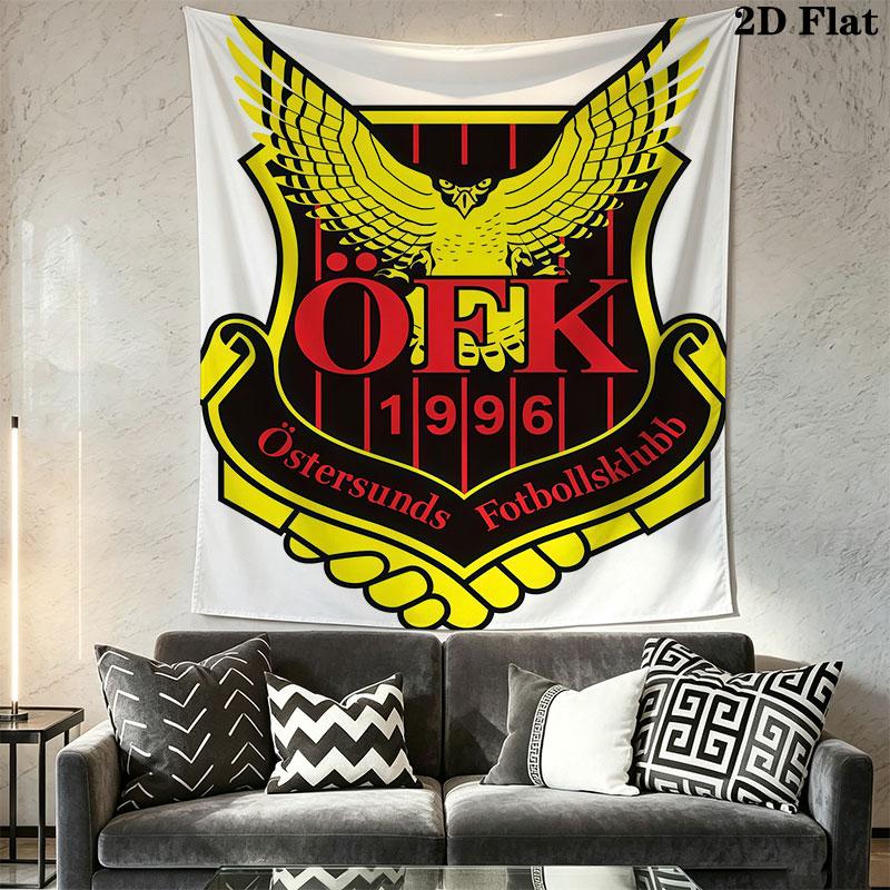 Östersunds FK Wall Hanging Printed Fabric Blanket Decorative Tapestries for Bedroom Living Room Home Decor