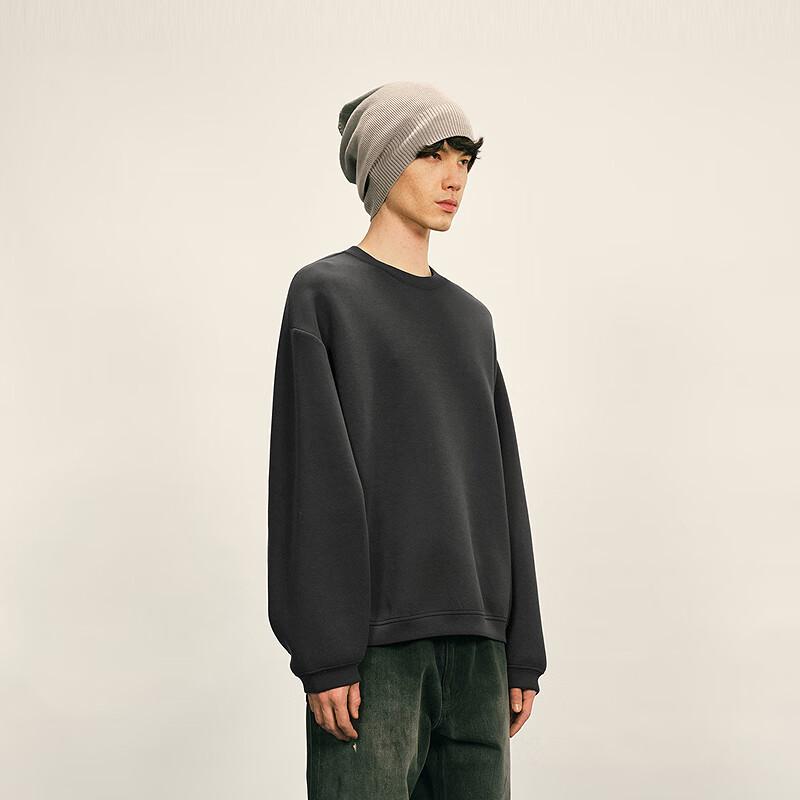 CROQUIS Men's Loose Fit Round Neck Pullover Sweatshirt