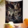 A collage of medieval-themed characters with dramatic lighting and text. Patterned tapestry for bedroom and living room home decor