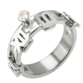 Stainless Steel Ring for Women Inlaid Zircon Rings Waterproof Romantic Fashion Jewelry