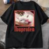 Футболка с мемом про кота и ибупрофен, Забавная футболка с графикой кота, Милая футболка для любителей кошек, Повседневная забавная футболка, Унисекс футболка