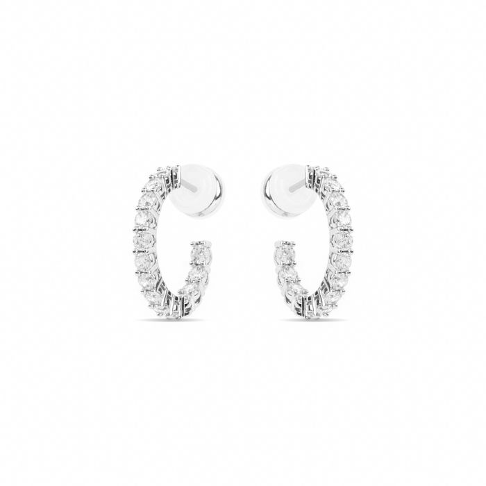 Boucles d'oreilles - LUXENTER - Chenfa - Plaqué rhodium - Zircone - Argenté