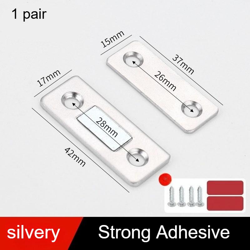 Ферромагнитные адсорбционные полосы для дверей, Невидимые магниты без сверления для раздвижных дверей шкафа-купе, Сильные магнитные накладки для дома