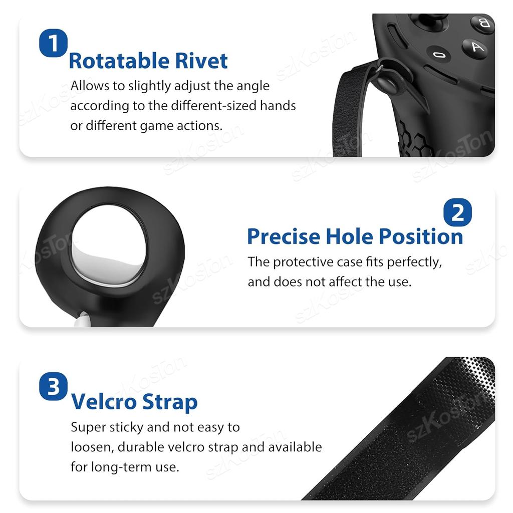 Silicone Protective Cover for Meta Quest 3 VR Controller Anti-Throw Handle Protector Caser with Strap for Quest 3 Accessories