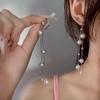 Корейские серьги-кисточки из жемчуга Дондэмун - Легкая роскошь, пусеты и длинные серьги для нишевой моды светских львиц