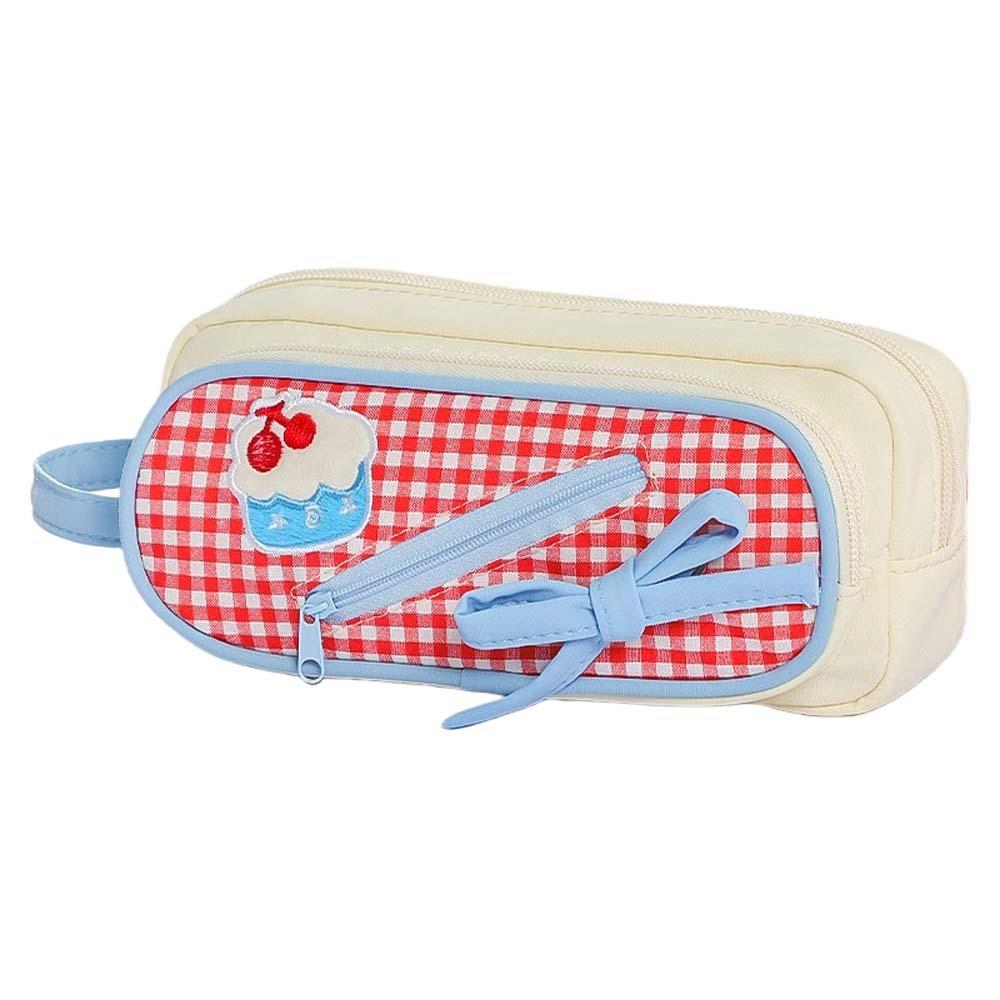 Handheld Korean Fruit Pencil Case Fruit Cherry Cake Print Pencil Pouch Office