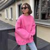 Women's Crewneck Sweater Long Sleeve Lightweight Pullover Knit Tops Winter Fall Warm Fuzzy Chunky Oversized Casual Soft Solid Sweaters for Women