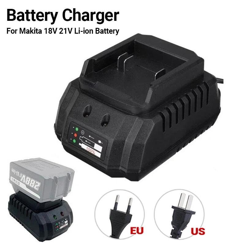 Зарядное устройство для аккумулятора, подходит для Makita 18V 21V Li-ion, портативное быстрое зарядное устройство для замены аккумулятора Makita, штекер EU, штекер US