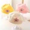 Girls Winter Hat Flower Decor Knitted Elastic Anti-slip Children Painter Cap Photo Prop Daily Outdoor Travel School Shopping Headwear