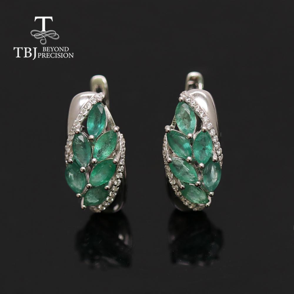 Новые серьги-кольца с натуральным изумрудом, комплект ювелирных изделий, легкие роскошные модные женские изысканные ювелирные изделия из стерлингового серебра 925 пробы