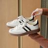 Leather Retro German Training Shoes Women's 2025 Spring New Versatile Color Matching Forrest Gump Shoes Sports and Leisure Shoes White Shoes Women