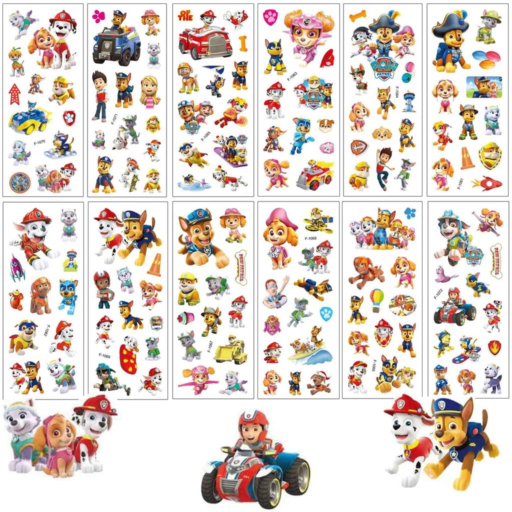 For Paw Patrol Stickers 3D Anime for Paw Patrol Stickers 12 Pieces for Children Infants Reward Stickers Cute Puffy Stickers DIY Calendar Notebook Wall