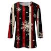 Women's Fashion Casual Seven Sleeve Christmas Printed Round Neck Top