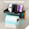 Держатель туалетной бумаги с полкой для хранения, прочный, выдерживающий нагрузку, простой монтаж, самоклеящийся рулон