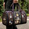3D Gothic Stained Glass Print Halloween Gym Bag - Multi-functional Travel Bag