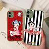Cartoon B-Betty B-Boop Matte Translucent Phone Case For iphone 16 ProMax 15 14 13 12 11 X XS PRO Plus