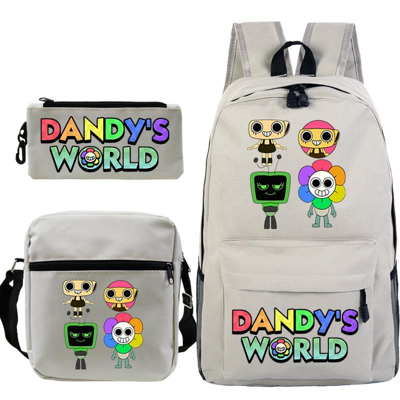 Dandy'S World Printed Fashion Children'S Pencil Case Messenger Bag Three-Piece Set Primary And Secondary School Bag