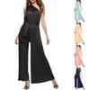 Women Soild Wear More Multi-Rope Cross Sleeveless Long Rompers Jumpsuit Playsuit