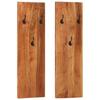 VidaXL Wall-mounted Coat Racks 2 Pcs 36 X 3 X 110 Cm Solid Acacia Wood