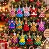 14/28 pcs Colorful Design Christmas Hanging Ornament 2D Flat Wings Girl Pendant  Outdoor Indoor
