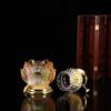 1PC Bodhi Oil Lamp Buddha Worshiping Lamp Glass Oil Lamp Buddha Supplies Lotus lOil Lamp Glass Crafts