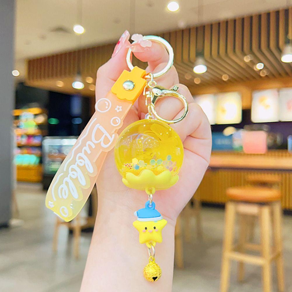 Acrylic Floating Oil Liquid Keyring Cartoon Acrylic Floating Keyring  Student