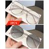 2 PCS Photochromic Oval Metal Frame Clear Lens Glasses - Fashion Outdoor Sun Shades with Decorative Function