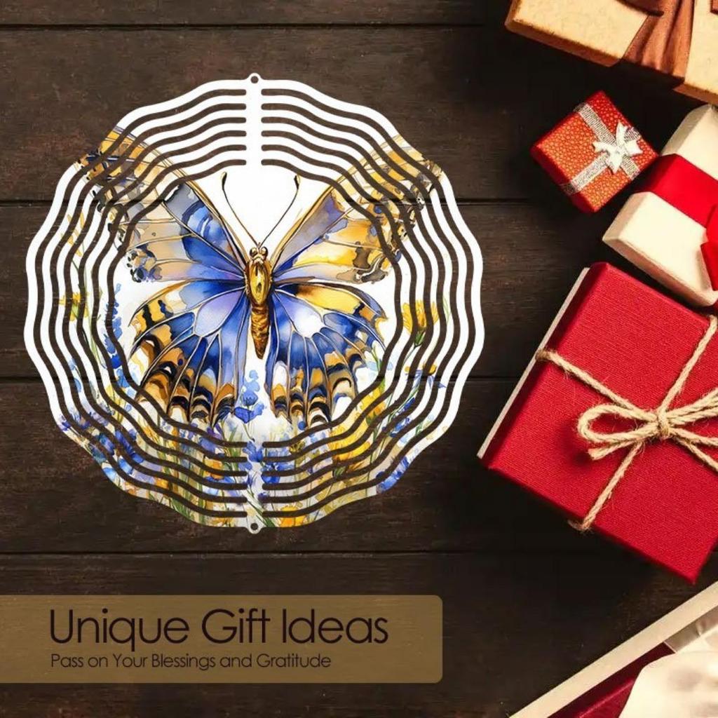 Colorful Butterfly Flower Metal Wind Chime for Outdoor Garden Patio Balcony Decoration No Battery Needed Durable Indoor Outdoor Decor