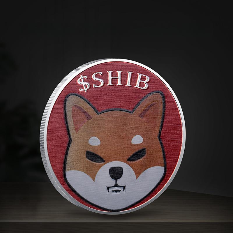 Цветная УФ Монета Сиба-ину Виртуальная Памятная монета Цифровая Виртуальная валюта Золотые монеты, Рождественский подарок, Наполнители для чулка