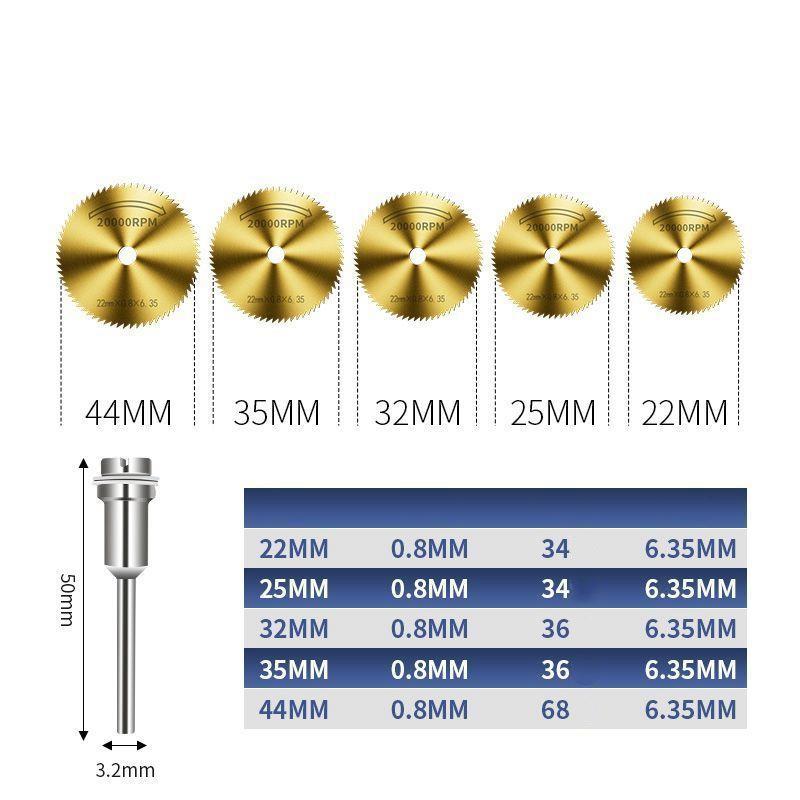 Mini HSS Metal Cutter Circular Saw Disc Wheel Blade Woodworking Durable Precision Cut Mandrel Mini Rotary Tool Accssory Set
