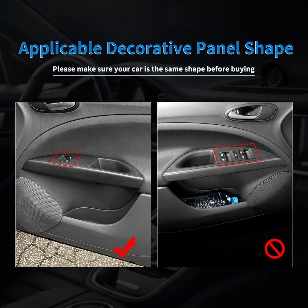 Настоящее мягкое углеволокно для Seat Altea 2004 2005 2006 2007 2008 2009 2010 2011 2012 2013 2014-2016 Наклейка на панель стеклоподъемника автомобиля