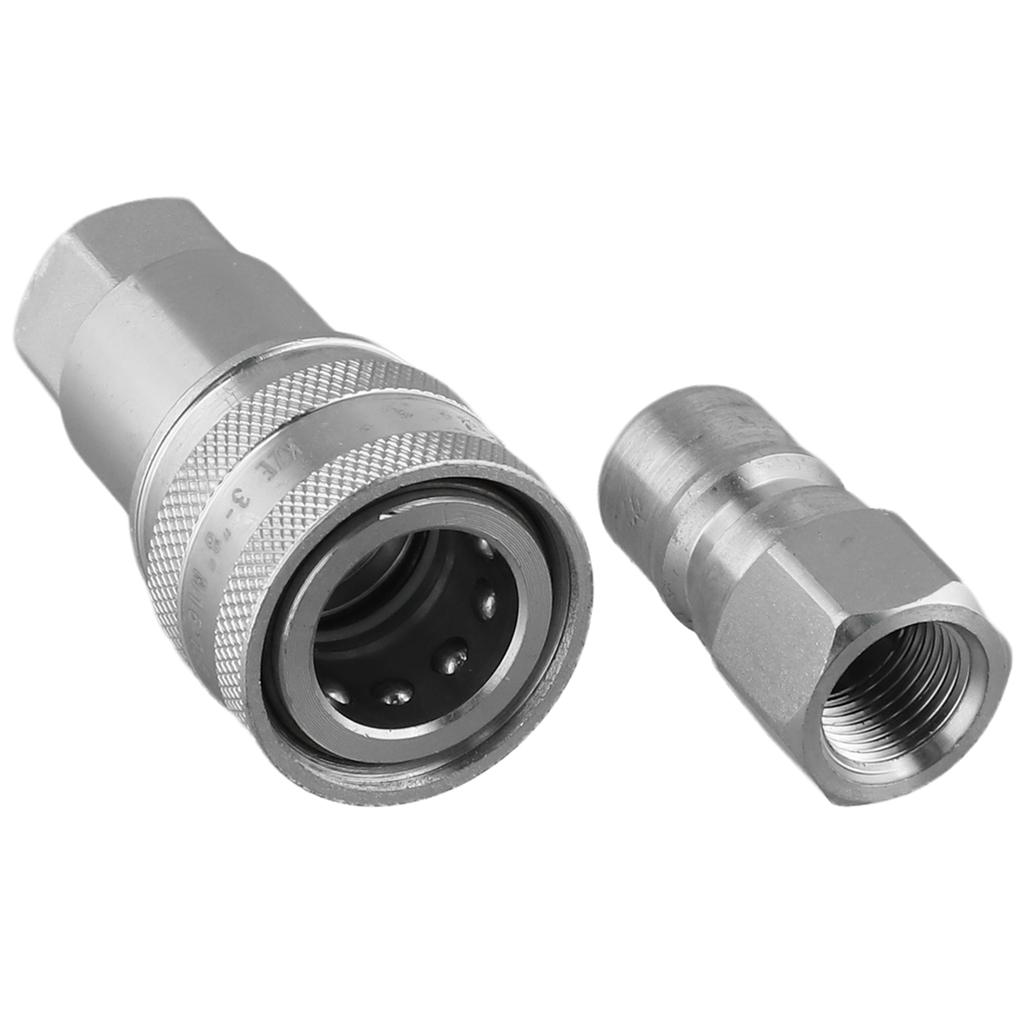 Steel Ball Locking Hydraulic Quick Connector Easy Use Hydraulic Fitting Accessory Accessory Carbon Steel Material
