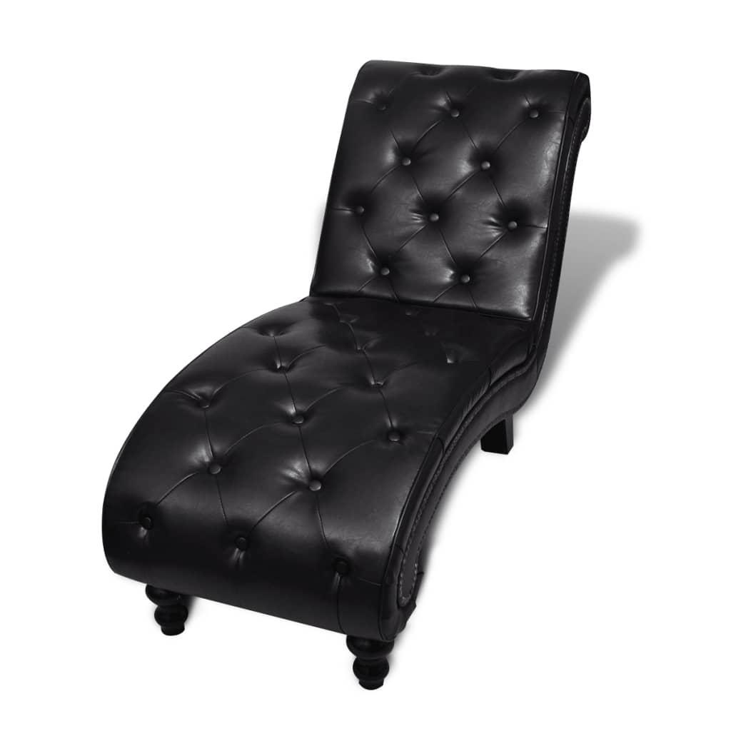 Chaise Lounge in Brown Artificial Leather