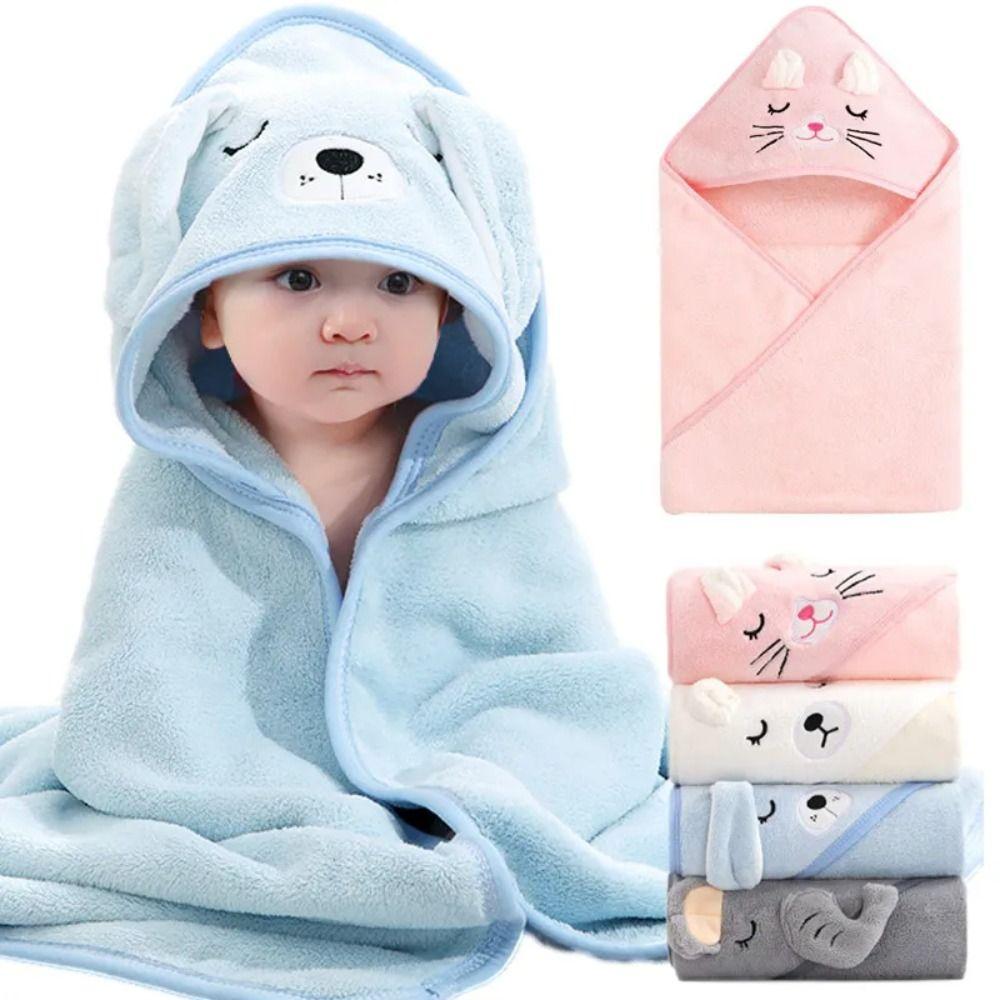 Coral Velvet Newborn Towel 80x80cm Toddler Bathrobe Newborn Kids Bathrobe Baby Bath Towels  Boys