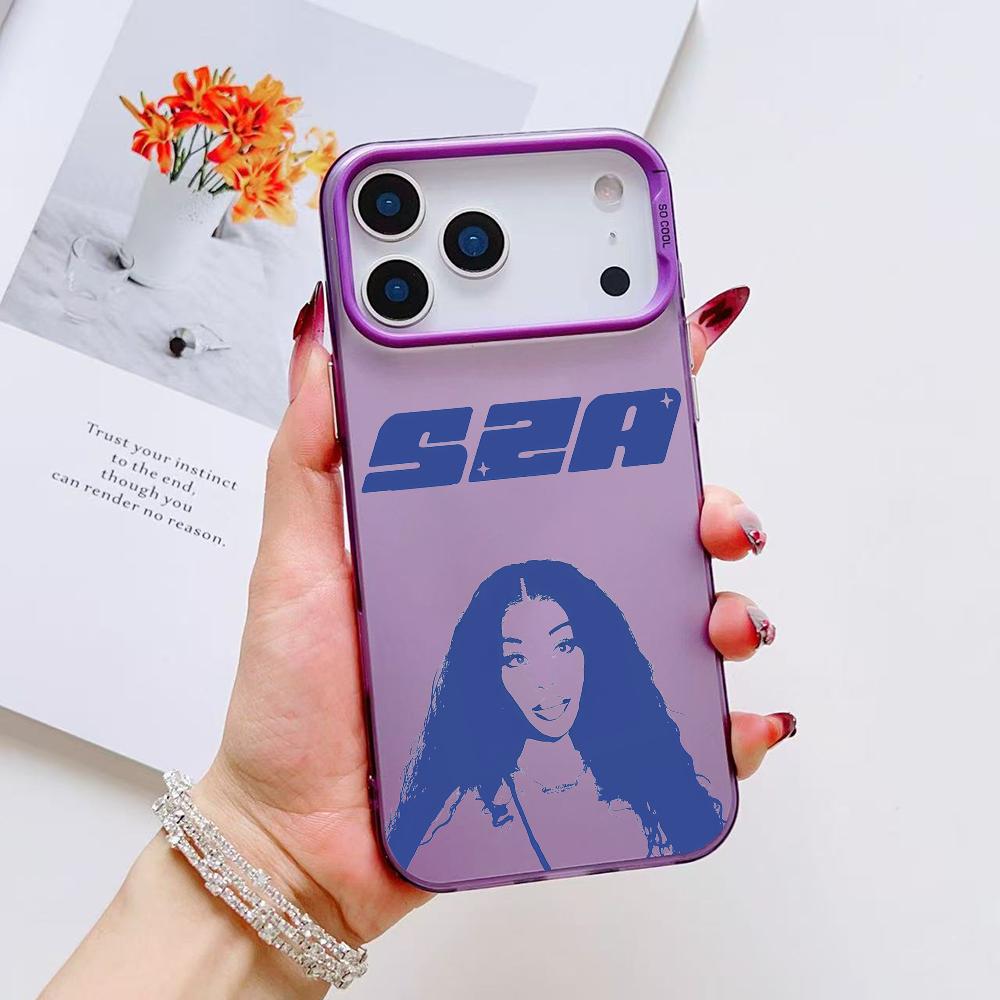 Чехол для телефона Saturn Singer S-SZA для iPhone 17 16 15 14 13 12 11 Pro Max Air Матовый Лазерный Аврора Ударопрочный Funda