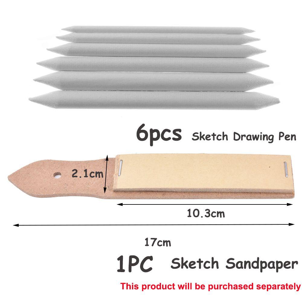 6 PCS New Artist Graffiti Paint Tool Tortillon Blending Smudge Sketch Drawing Pen Sandpaper