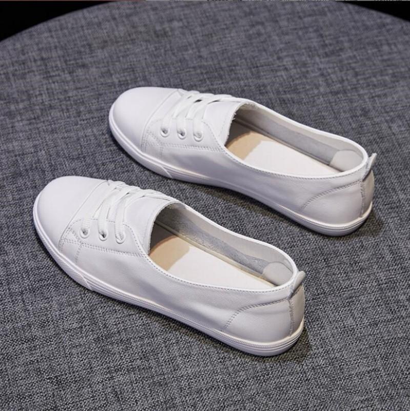 Женские кроссовки из натуральной кожи, женская повседневная модная спортивная обувь, вулканизированная женская летняя обувь на плоской подошве, женская белая шнуровка, 40