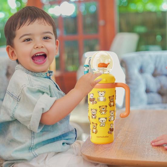 Стакан-фонтан в форме кита 710 мл из нержавеющей стали с забавным эффектом фонтана, герметичная, непроливаемая, с трубочкой, для детей и взрослых