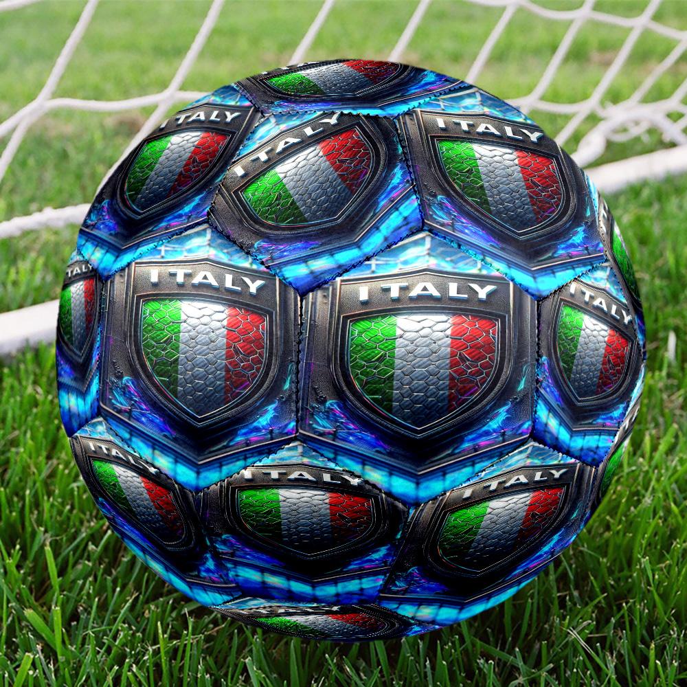 Italy Shield Design Printed Size 5 Soccer Balls, High-Quality, Anti-Slip, Protective Football, A Unique Gift , Birthdays, Christmas Gifts