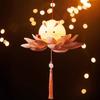 Handmade Lotus Rabbit Lamp DIY Holiday Decoration New Mid-Autumn Festival Lantern