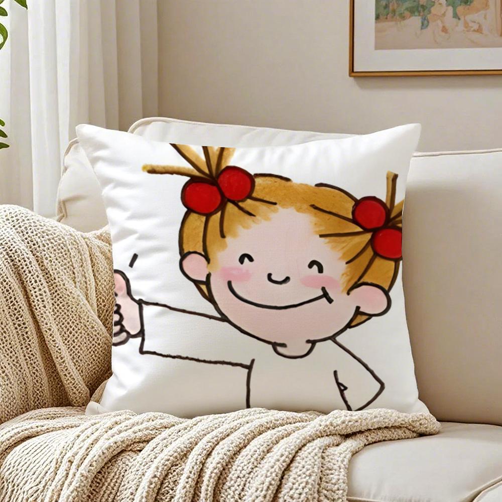 Cute Cartoon CCoco and Wondrous Gang Cushion Cover Linen Pillowcase Soft for Sofa Bed Home Room Decor
