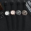 Cross Border New Sports and Leisure Fashion Alloy Silicone Scale Three Eye Calendar Men's Youth Quartz Watch