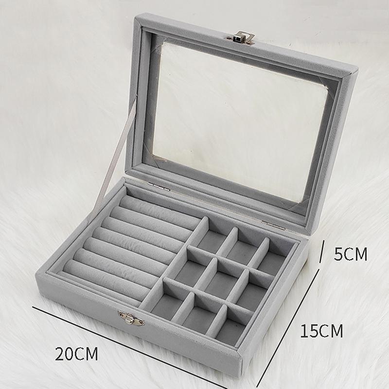 New Transparent Window Large Capacity Jewelry Storage Box, Simple And High-End Ring Necklace Jewelry Storage Display Box
