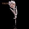 Fashion Lady Tulip Brooch Crystal Stone Decor Flower Pin Elegant Suit Breastpin Decoration