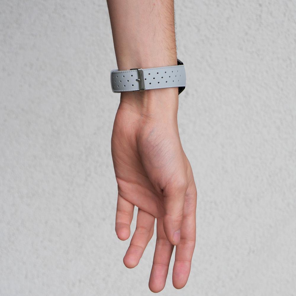 ERBORD Universal Silicone Strap 22mm, Tropic, Gray / Silver Buckle