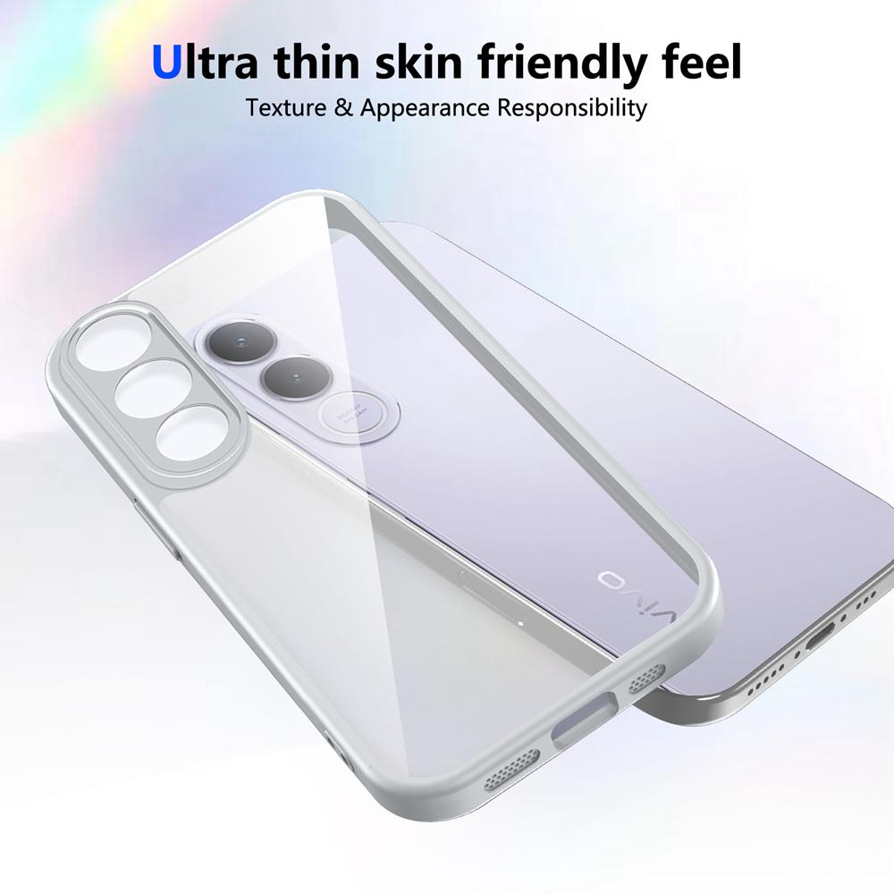 KEYSION Прозрачный чехол для телефона VIVO V70 FE Мягкий силикон+ПК HD Clear Простой ударопрочный задний чехол для телефона VIVO V70 FE 5G