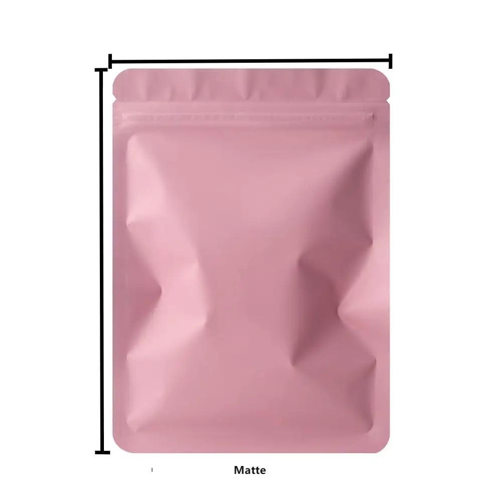 100 шт. двухсторонних матовых майларовых пакетов - одного цвета, водонепроницаемые термосвариваемые алюминиевые фольгированные пластиковые пакеты с застежкой-молнией для хранения и упаковки