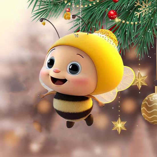 Декоративная подвеска в виде пчелы, акриловое подвесное украшение, очаровательный внешний вид, яркий цвет, легкая подвеска в виде рождественской елки